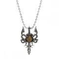 Vintage Double Dragon Sword Alloy Necklace