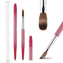 Professional Metal Handle Pure Kolinsky Nail Brush Set - 100% Kolinsky Acrylic Nail Brushes