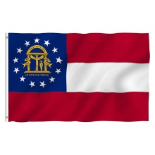 American Georgia state flag with brass grommets