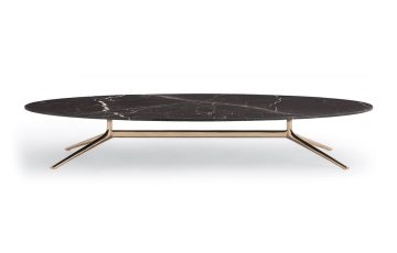 Luxury Rectangle Metal Black Marble Center Coffee Table