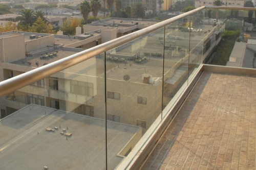 Aluminum Balcony Railing U Channel Stainless Steel Handrail Glass Railing