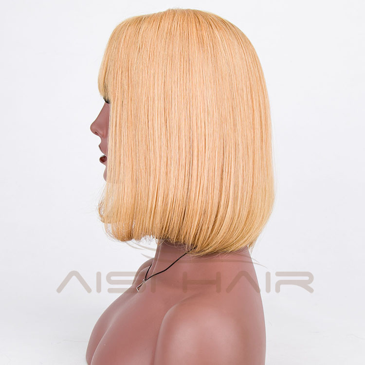 Aisi Hair Wholesale Price 100% Human Hair Hand Tied Wig , 613 Short Blonde Wig