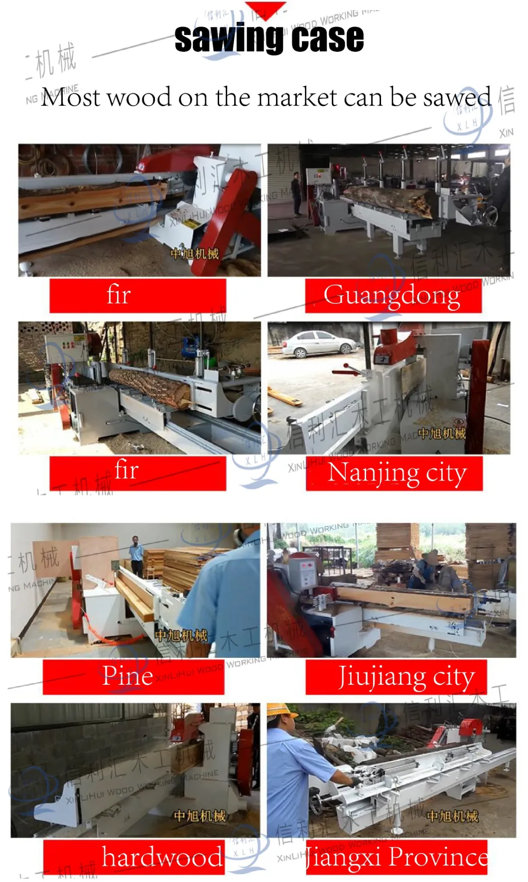 on-Site Installation Test Machine Log Push Table Saw Small Professional Production Roundwood Woodworking Mechanical Table Saw Fabrication Plate