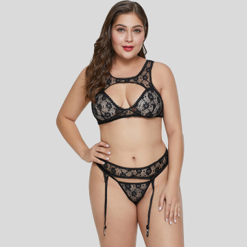 Aangepaste plus size kanten bh set lingerie