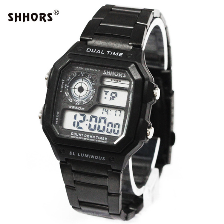 Shhors 0300B Men Digital Wristwatches Silicone Sports Watches Fashion Waterproof Watch