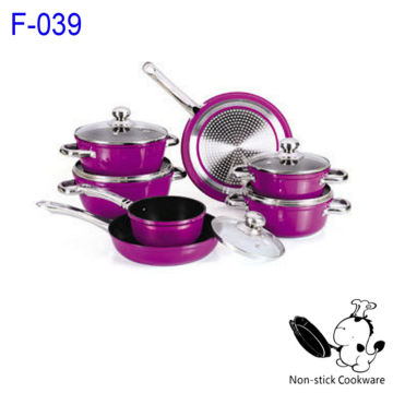 korean nonstick ceramic pot fry pan forged aluminum teflon cookware set