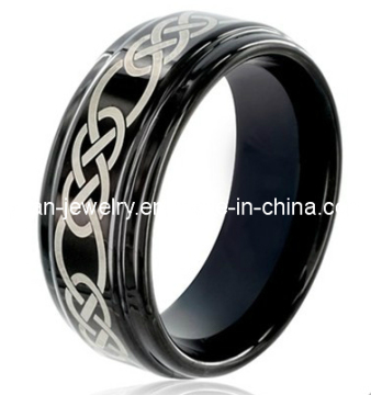 Men's Tungsten Lasered Celtic Knot Comfort Fit Ring