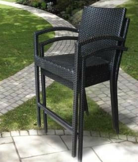 Outdoor Wicker Patio Bar Stools - 2