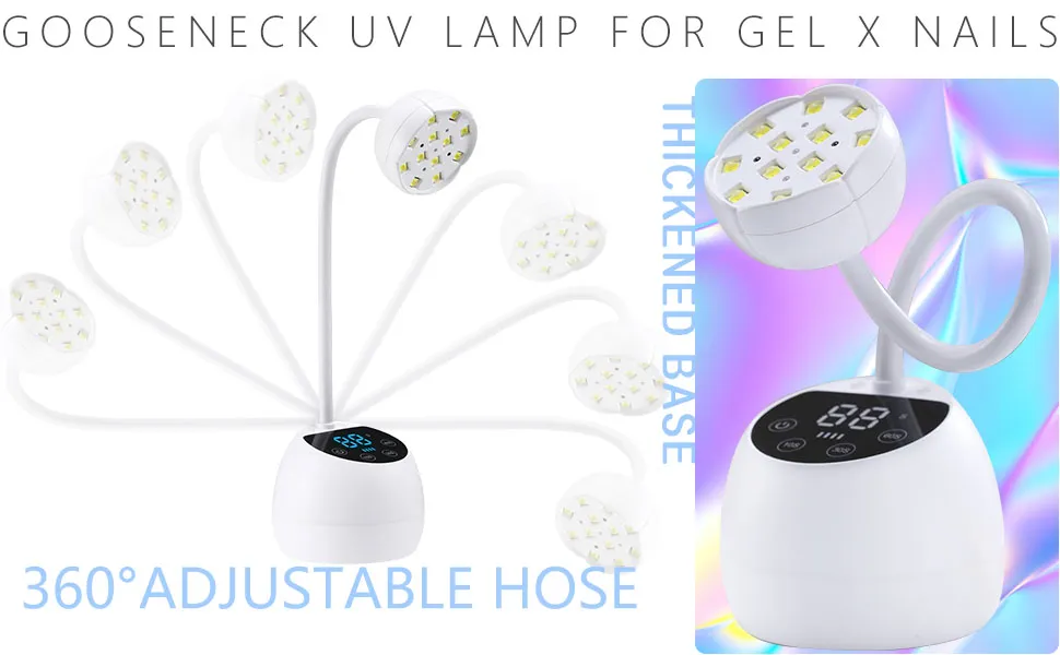 Wireless Lotus Nail Gel Polish UV LED Lamp, Portable Nail Dryer
