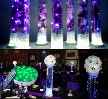 Lighted Crystal Columns/Decorative Lighted Wedding Columns LED Light