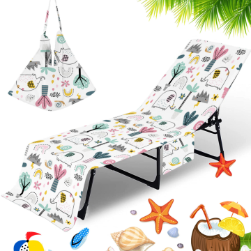 Fancy Lounger Mate - Microfiber Beach Towel with Pockets
