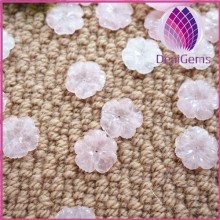 20mm carved flower rose quartz loose beads