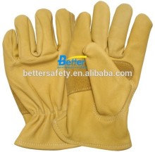Soft Yellow Short Cow Grain Leather glove, Driving Gloves