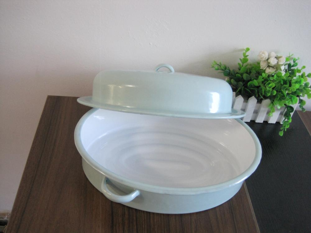 Oval Enamel Roaster Pot Roaster Pan Casserole With Lid