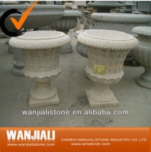 Hand Carved Stone Flower Pots
