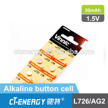 alkaline button cell batteries L726 1.5V AG2 for watch, toy