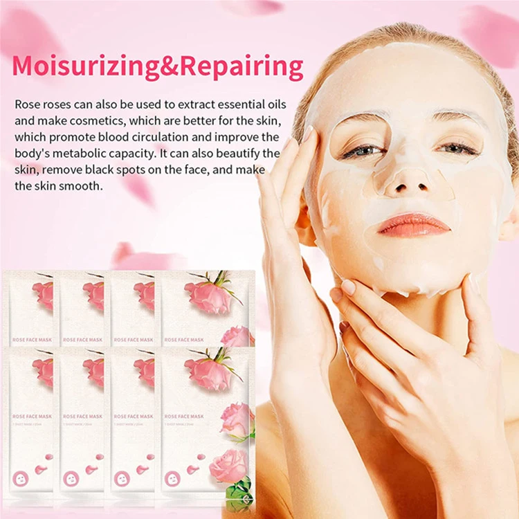 Facial Treatment SPA Smoothing Hydrating Moisturizing Rose Face Sheets Masks Skin Care