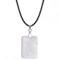 Blue Sandstone 25x35mm Rectangle Stone Pendant Necklace for women Men