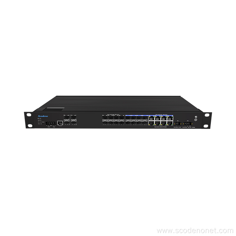 1U Rack Mount L3 4*10G SFP Ports+8*1000Mbps industrial ethernet switch