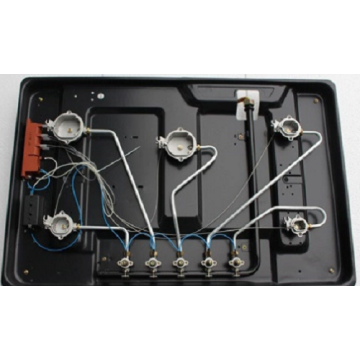 5 개의 버너 블랙 스틸 가스 호브 탑