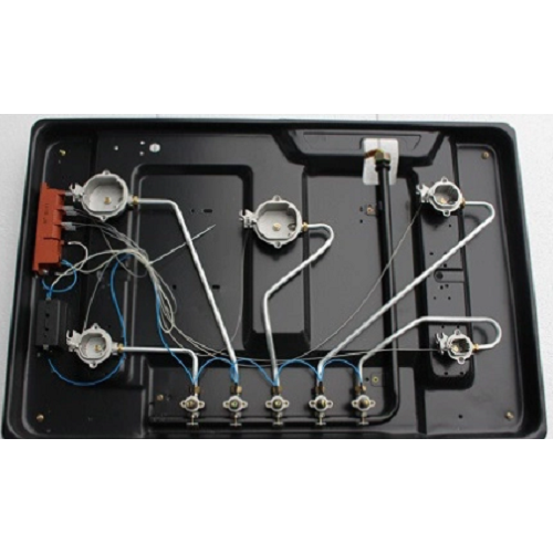 5 개의 버너 블랙 스틸 가스 호브 탑