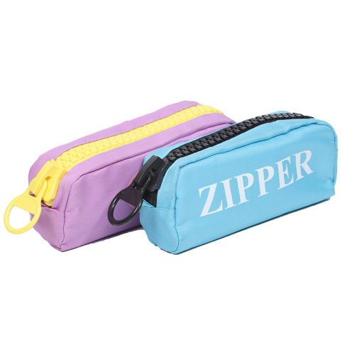 Large zipper design polyester printed children's portable large capacity pen bag