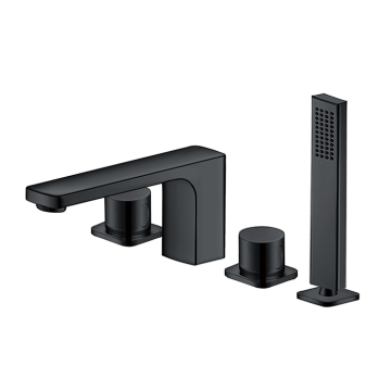 Deck Mounted Black Bathtub Faucets Brass
