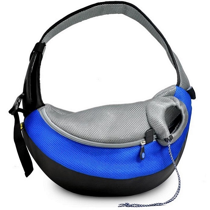 Blauer XLarge PVC und Mesh Pet Sling