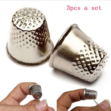 3pcs/lot Silver Tone Sewing Thimbles 19x18mm(3/4"x3/4") Vintage Metal Sewing Thimble Finger Tip Protection