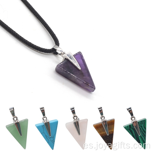 Colgante triangular de piedras preciosas semipreciosas, encantos triangulares de Chakra curativos para la fabricación de joyas