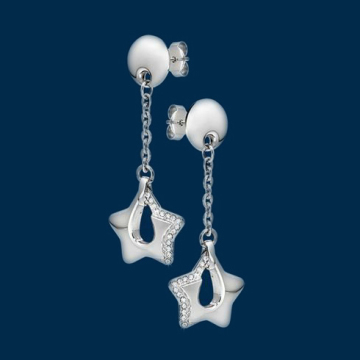 Cool diamond drop earring with star