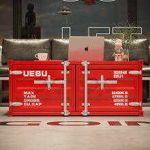 Industrial Style Iron Container Side Table Storage Rack