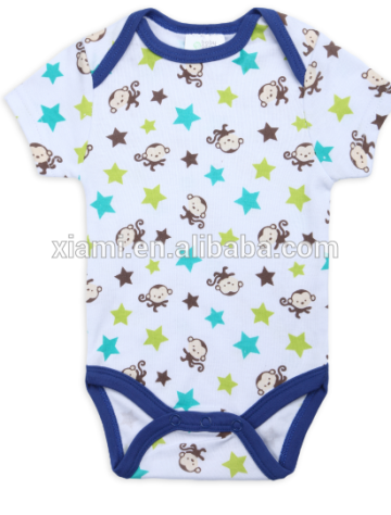 hot salling 100% cotton special custom clever monkey and star pattern toddler boys clothing