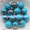 Perlas de globo jugosas de plástico súper brillante de 6-20 mm metálico de dos tonos