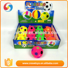 Colourful popular football type funny 7.5cm flashing crazy bounce ball
