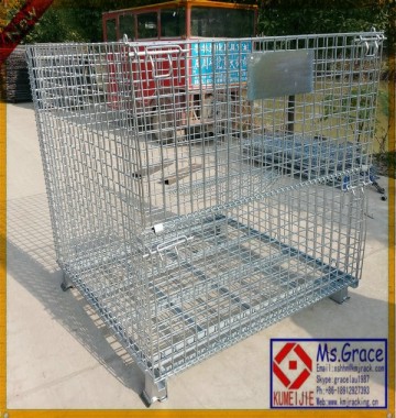 Folding Wire Mesh Containers/ Stackable Storage Cage/ Metal Basket