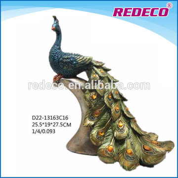 Resin antique peacock figurines