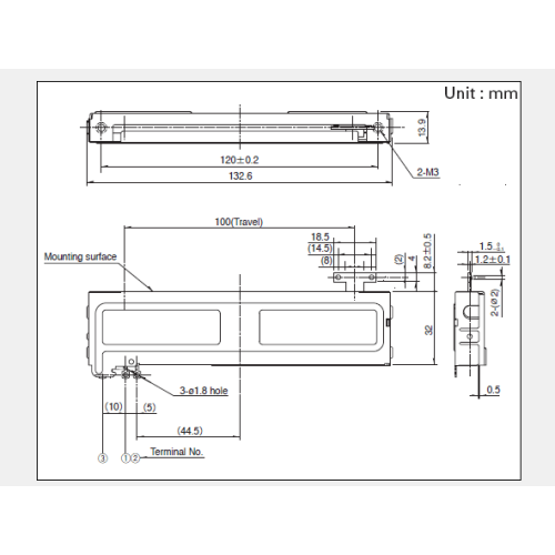 RSA0K-serie schuifpotentiometer