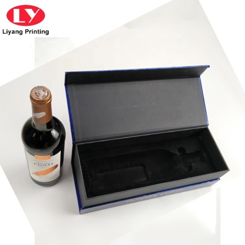 Caja de empaque de lujo de cuero y cartón para botellas de vino