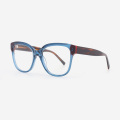 Bevelling Square Cat-eye Acetate Unisex Optical Frames