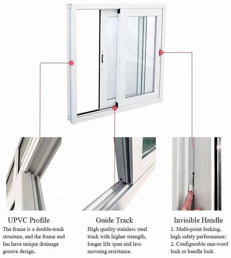 Horizontal Opening Australian Standards Casement Design PVC Windows