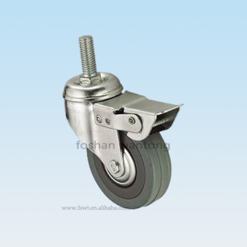 75mm Gray Rubber Swivel Furniture Hardware Caster Wheel