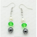 Ball shaped hematite earring