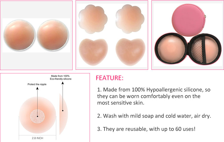 High Quality Reusable Nipple Covers Adhesive Invisible Nude Silicone Pasties