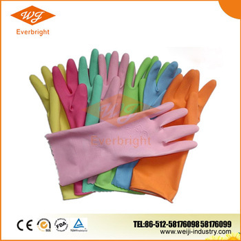 cotten lined Household Rubber Kitchen Gloves, Latex kitchen gloves