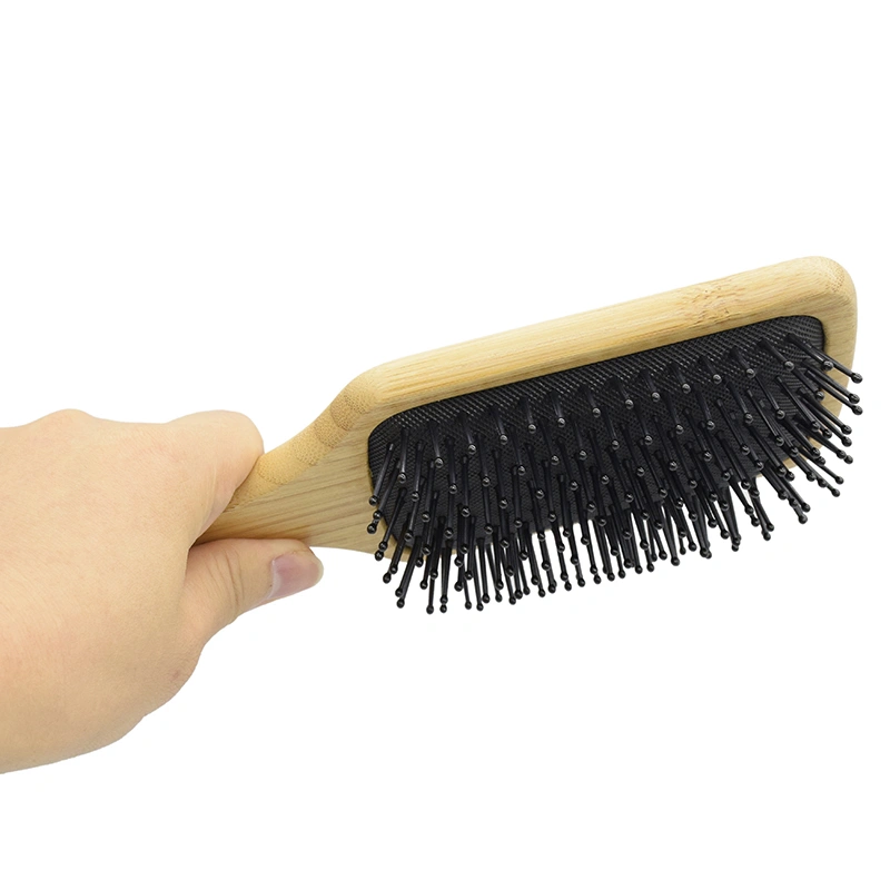 Natural Bamboo Wooden Paddle Hair Brush-Detangling Scalp Massage Hair Comb