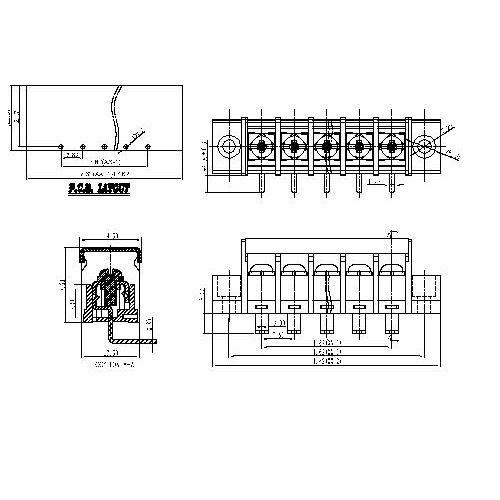 AT828-7.62XXX-RM Barrier Terminal Block Pitch7.62mm 