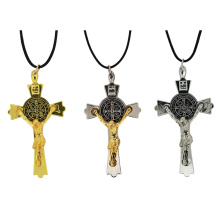 Customizable Stainless Steel Cross Pendant Necklaces with Religious Charms for Fashion Jewelry