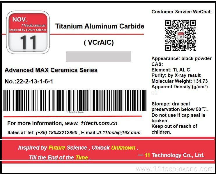 Mixed metal MAX phase materials VCrAlC powder