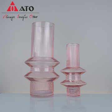 Vertical Striped Glass wedding Centerpieces Vase